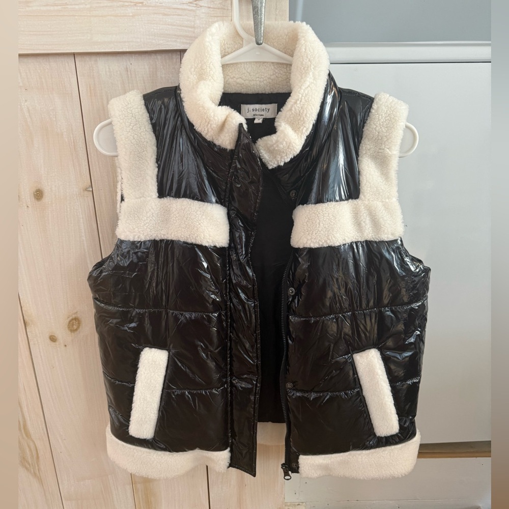 J. Society Sherpa Trim Quilted Puffer Vest